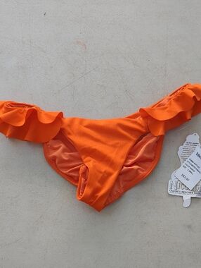 Nicolita Bright Orange Ruffled Bikini Bottom